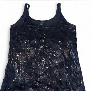 New York & Company Black Sequin Camisole